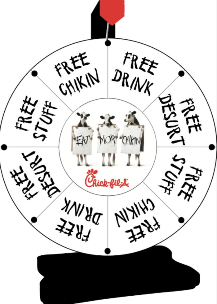 Chick-fil-A Prize Wheel Spin Wheel for Giveaways - Spinning Wheel for Prizes with Stand - Image 5